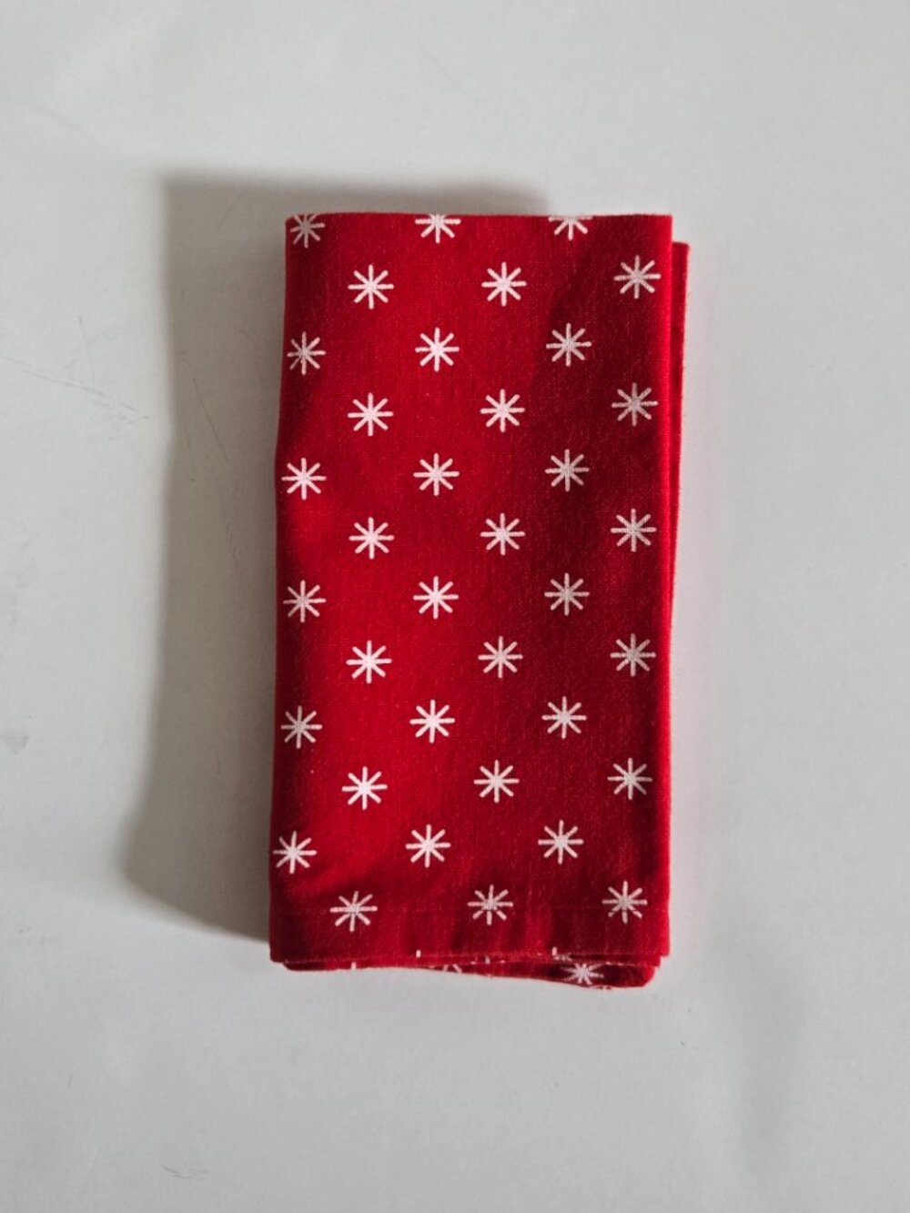 Red and White Star Cotton Napkins Set of 8